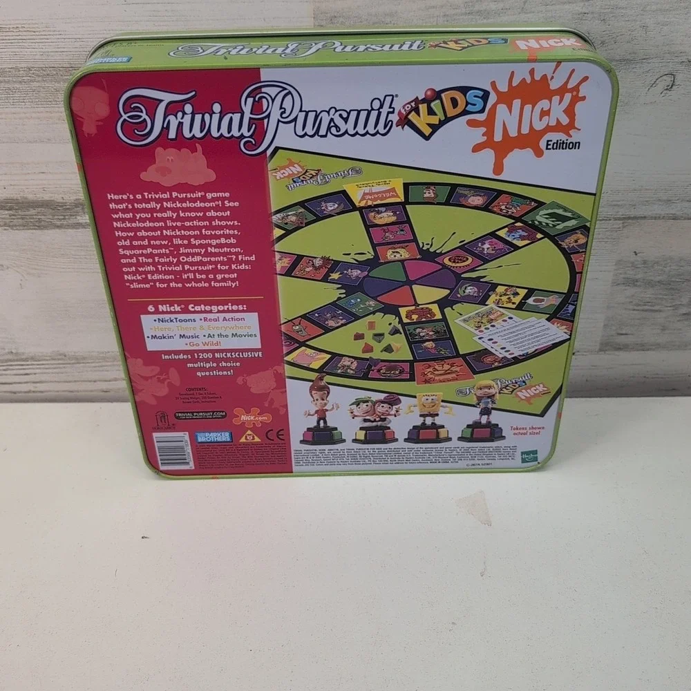 Trivial Pursuit for Kids Nick‎ Edition Parker Brothers 2005 Metal Tin